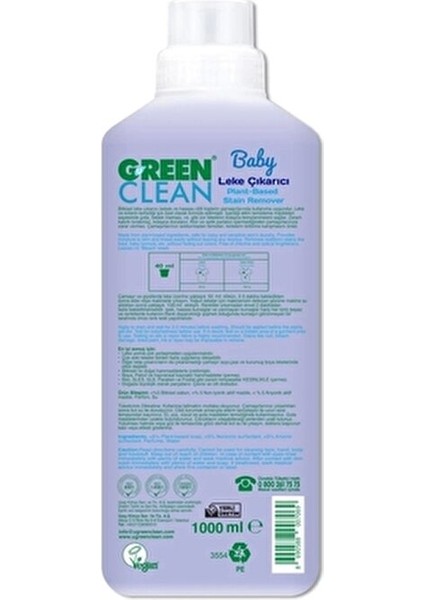 U Green Clean Baby Bitkisel Leke Çıkarıcı 1 L Zararlı Kimyasallar İçermeyen Konsantre fiyatları