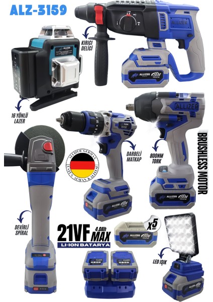 Allizer 5’li Premium Set | 4’lü Set & 16 Yönlü Lazer