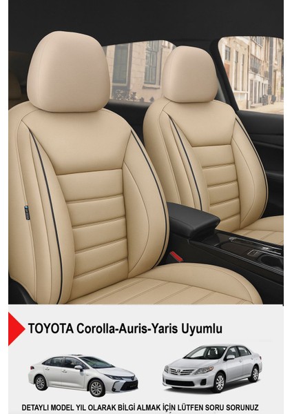Jet Deri Oto Koltuk Kılıfı-(Toyota Corolla-Auris-Yaris Ile Uyumlu)