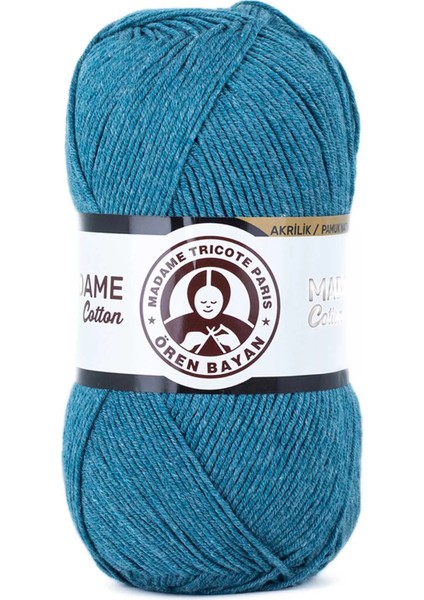 1 Adet Madame Cotton El Örgü İpi Yünü 100 gr 050 Petrol Mavi