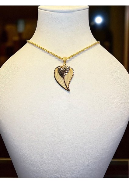 22 Ayar Yaprak Kalpli Kolye Ucu