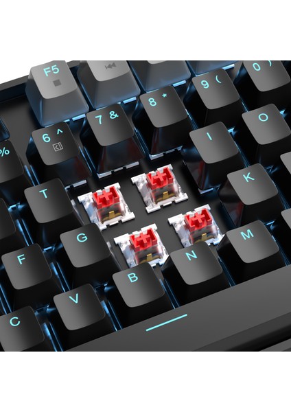 Mk-Star 87 Tuş Red Switch Gri-Siyah Kablolu Türkçe Q Mekanik Gaming Klavye modelleri