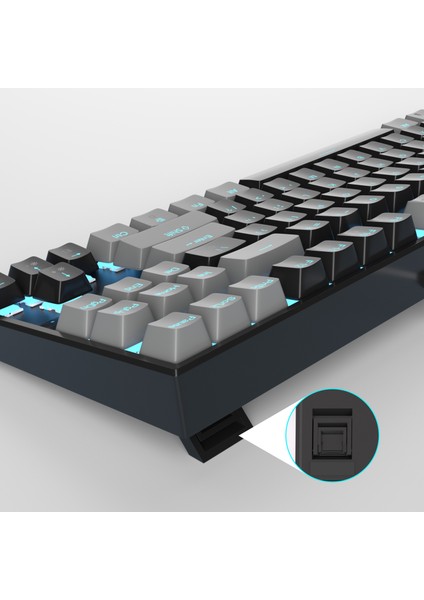 Mk-Star 87 Tuş Red Switch Gri-Siyah Kablolu Türkçe Q Mekanik Gaming Klavye