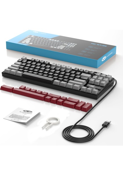 Mk-Star 87 Tuş Red Switch Gri-Siyah Kablolu Türkçe Q Mekanik Gaming Klavye