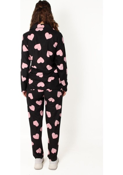 02257 Büyük Kalp Desen Uzunkol Üst Uzun Alt Pijama Takımı fırsatları
