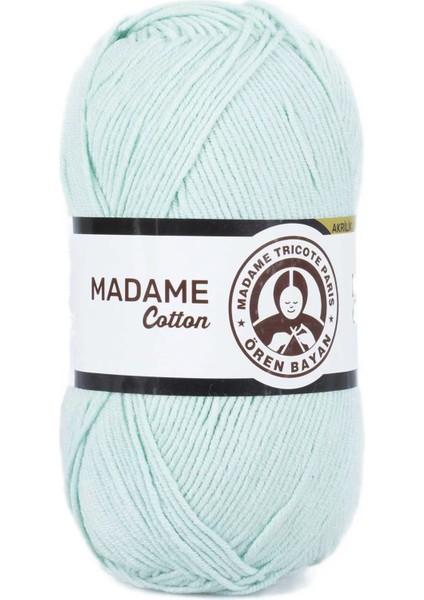 1 Adet Madame Cotton El Örgü İpi Yünü 100 gr 017 Mint Yeşili