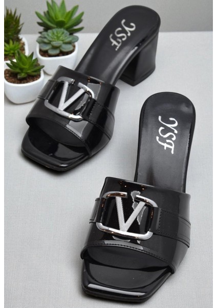 200V Düz Model 5cm Kadın Topuklu Terlik Ayakkabı Düğün Nişan Abiye