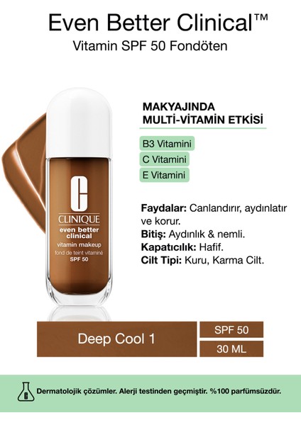 Even Better Clinical Vitamin Makeup Spf 50 Fondöten - Renk: Deep Cool 1 - 30ML | C Vitamini