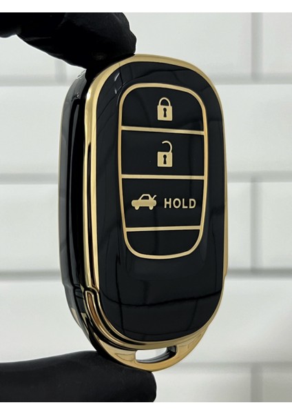 Yeni Honda Civic Crv Hrv Accord Smart Nano Anahtar Kılıfı Siyah