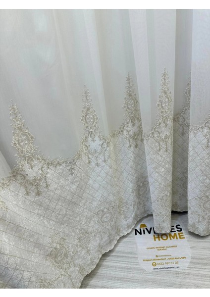 Nivemeshome Lal Gold Detaylı 2843 1/3 Sık Pileli Tül Perde Apm indirimleri