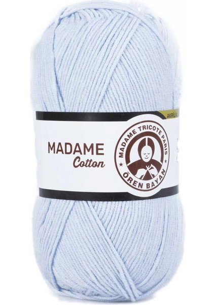 1 Adet Madame Cotton El Örgü İpi Yünü 100 gr 031 Bebe Mavisi