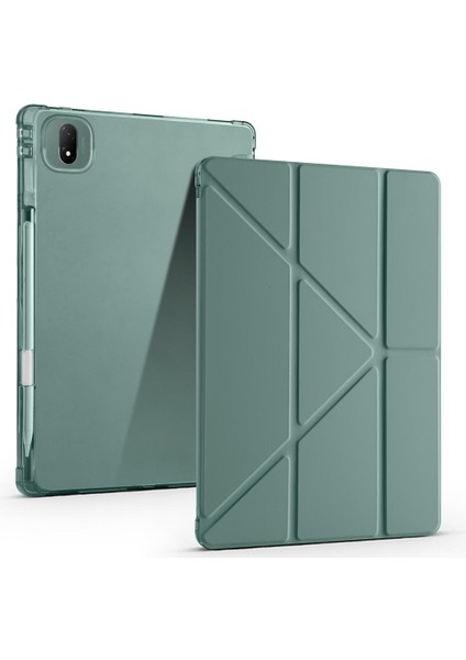Honor Magicpad 2 12.3 Inç 2024 Uyumlu Kılıf Kalem Bölmeli Tri Folding Standlı Arkası Silikon Kapak