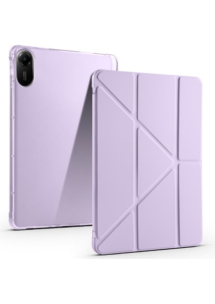 Redmi Pad 2 2025 11 Inç Uyumlu Kılıf Kalem Bölmeli Tri Folding Standlı Arkası Silikon Kapak