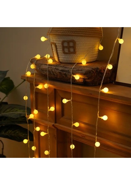 Lightball Elektrikli Iç Mekan Dekoratif Aydınlatma 50 Top LED 5 Metre