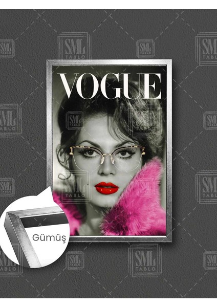 Türkan Şoray Yeşilçam Sultanı Pembe Kürk Dergi Kapağı Çerçeveli Dikey Kanvas Tablo