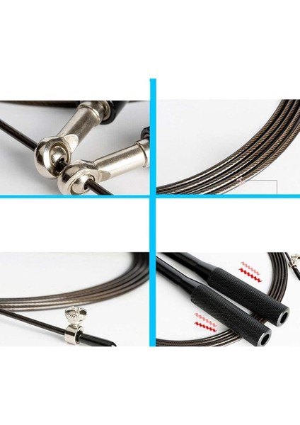 Profesyonel Atlama Ipi Çelik Halatlı Metal Zıplama Ipi Crossfit Rulmanlı Hızlı Atlama Ipi 3 mt fırsatları