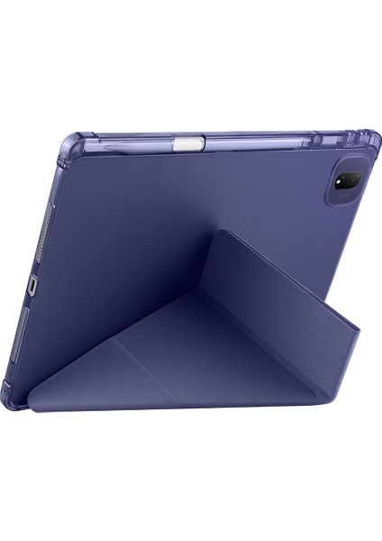 Honor Magicpad 2 12.3 Inç 2024 Uyumlu Kılıf Kalem Bölmeli Tri Folding Standlı Arkası Silikon Kapak indirimleri