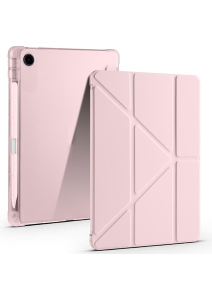 Lenovo Tab TB311FU 2025 10.1 Inç Uyumlu Kılıf Kalem Bölmeli Tri Folding Standlı Arkası Silikon Kapak
