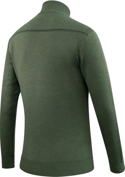 Erkek Fermuarlı Yarım Balıkçı Kazak Triko Düz Renk Klasik Kalıp - 5242B fırsatları