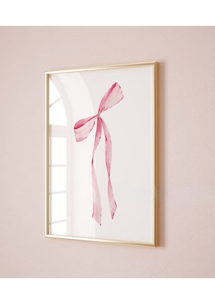 (Çerçevesiz) Pembe Fiyonk Tasarımlı Minimalist 3lü Poster Seti Çerçevesiz Poster Seti fırsatları