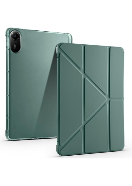 Redmi Pad 2 2025 11 Inç Uyumlu Kılıf Kalem Bölmeli Tri Folding Standlı Arkası Silikon Kapak