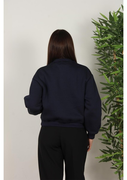 2556 Yarım Fermuarlı 3 Iplik Sweat