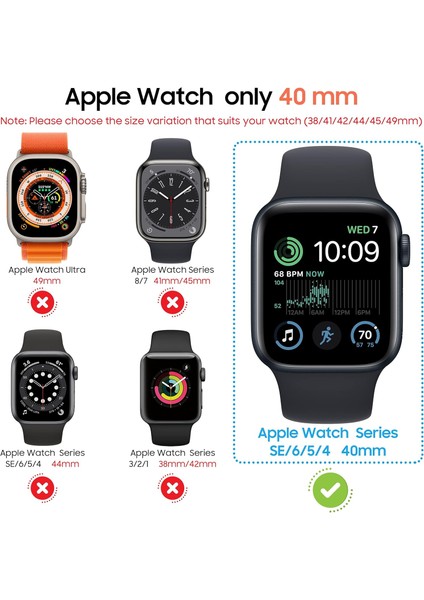 Apple Watch 2-3-4-5-6-Se-7-8-9 40MM Uyumlu Sert Pc Kasa ve Ekran Koruyucu Kılıf fiyatları