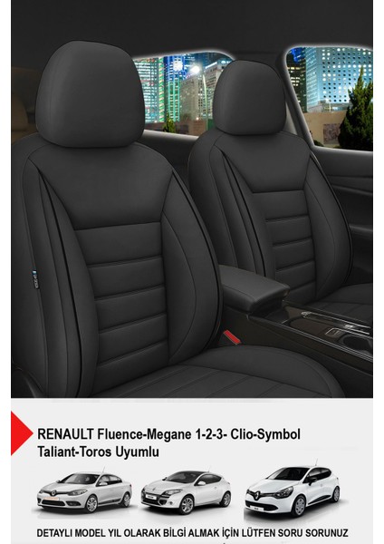 Jet Deri Oto Koltuk Kılıfı (Renault Fluence-Megan 1-2-3-Clio-Symbol-Taliant-Toros Uyumlu)