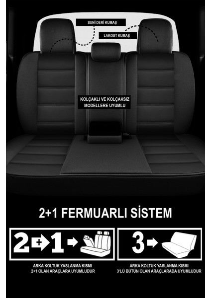Jet Deri Oto Koltuk Kılıfı (Renault Fluence-Megan 1-2-3-Clio-Symbol-Taliant-Toros Uyumlu) indirimleri