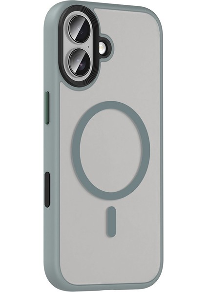 iPhone 17 Kılıf Mat Arka Yüzey Wireless Şarj Özellikli Zore Flet M-Safe Kapak - Siyah modelleri
