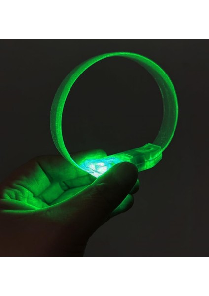 3 Modlu Pilli LED Işıklı Esnek Parti Bilekliği Yeşil