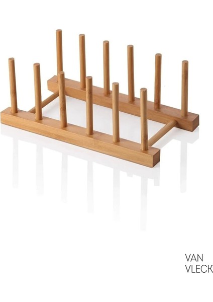 Bambu Ahşap Tabaklık – 6 Bölmeli Mutfak Organizeri, Tabak Standı indirimleri