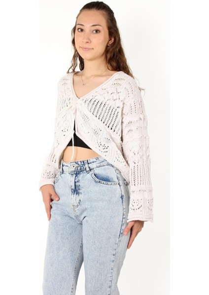 01581 Kabartma Desenli Ponponlu Hırka fiyatları