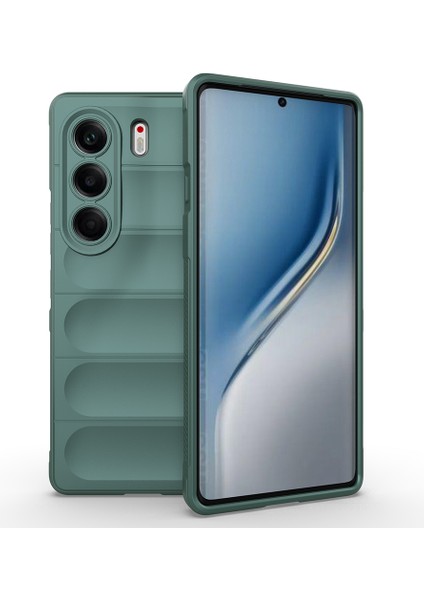 Tecno Camon 40 Pro Kılıf Esnek Tpu Oyuklu Arka Yüzey Tasarımlı Zore Etnik Silikon Kapak - Koyu Yeşil fiyatları