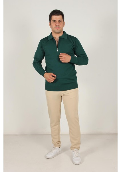 711 Polo Yaka Fermuarlı Kazak