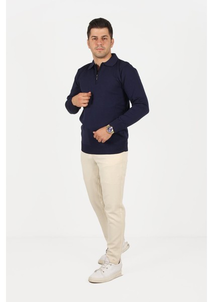 711 Polo Yaka Fermuarlı Kazak