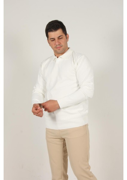 714 Polo Yaka Düğmesiz Kazak