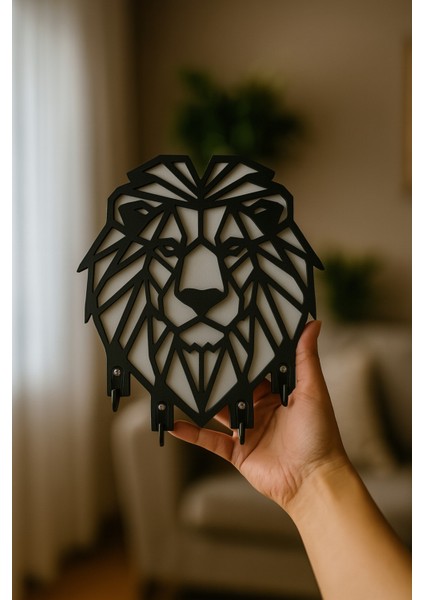 Aslan Figürlü Duvar Tipi Dekoratif Anahtarlık Askılığı