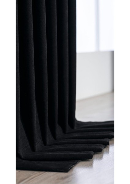 Fon Perde 1 Takım *2 Kanat* Sık Pile,kadife Görünümlü Kalın Fon Perde 85X260 fiyatları