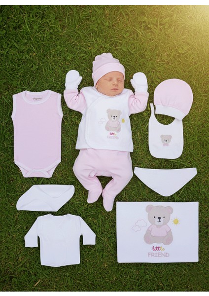 Yenidoğan, Bebek 10'lu Hastane Çıkışı, Zıbın Seti, %100 Pamuk, Ayı Nakışlı Hediyelik Set fiyatları