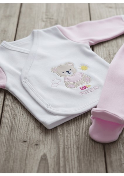 Yenidoğan, Bebek 10'lu Hastane Çıkışı, Zıbın Seti, %100 Pamuk, Ayı Nakışlı Hediyelik Set modelleri