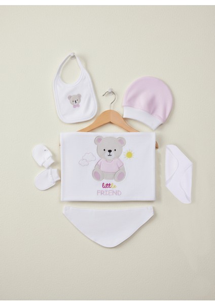 Yenidoğan, Bebek 10'lu Hastane Çıkışı, Zıbın Seti, %100 Pamuk, Ayı Nakışlı Hediyelik Set indirimleri