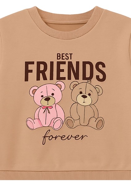 Best Friends Yazılı Ayıcık Baskılı 2 Iplik Eşofman Takımı fırsatları