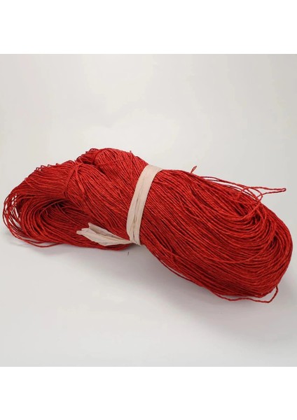 Kırmızı Renk Çile Kağıt İp Çanta İpi Supla İpi No:78 - (550-600 Gr)