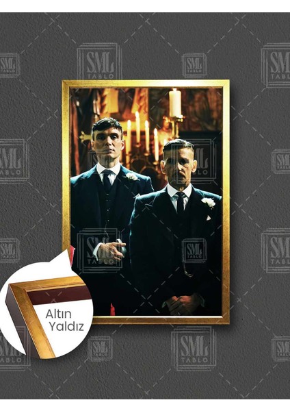 Peaky Blinders Dizisi Takım Elbise Thomas Shelby Çerçeveli Dikey Kanvas Tablo