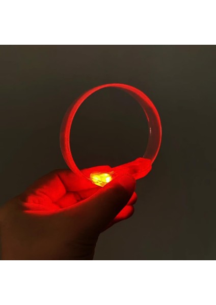 3 Modlu Pilli LED Işıklı Esnek Parti Bilekliği Kırmızı