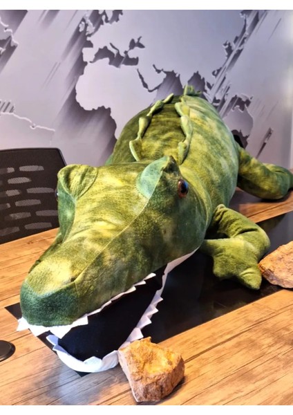 Vahşi Timsah 1 Metre Peluş Oyuncak Uyku ve Oyun Arkadaşı Safari