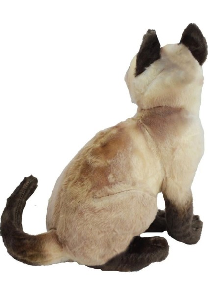 Miyavlayan Oturan Gerçek Görünümlü Peluş Siyam Kedi 27 cm 62441 fiyatları