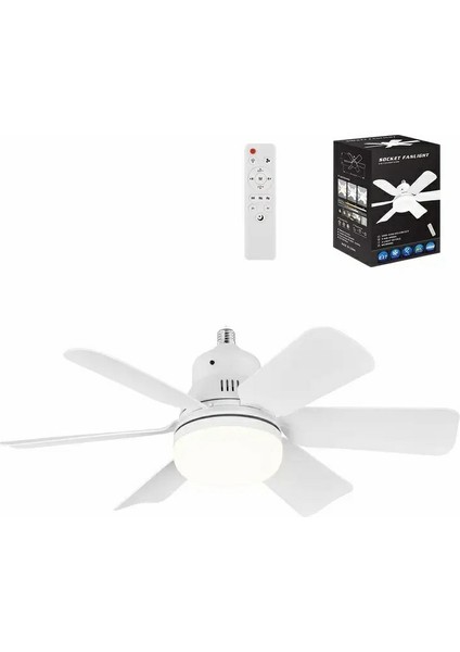 Fanlı Tavan Lambası 42cm Uzaktan Kumanda 3 Renk Ayarlı
