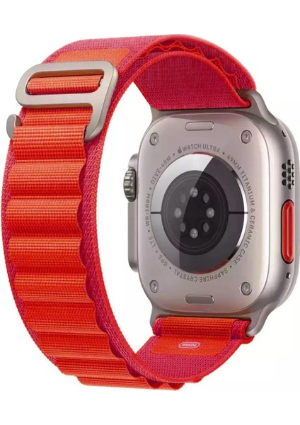 Apple Watch Se 3 44MM ile Uyumlu Uyumlu Kancalı Kumaş Kordon Kayış - FC269